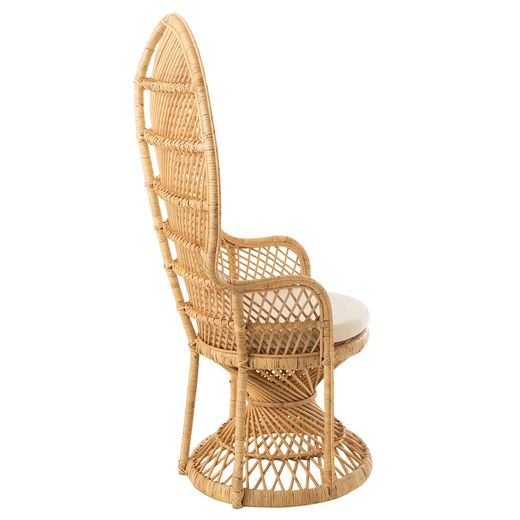Chaise en rotin beige/crème, 58,5x101,5x134cm