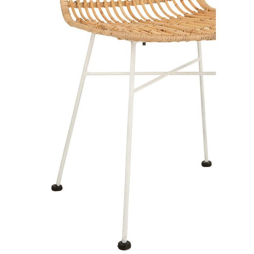 Ema Beige/White Cane and Metal Chair, 54x45x90cm