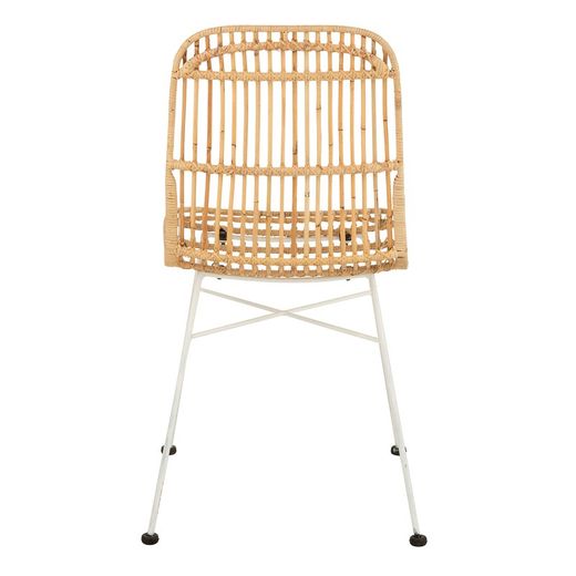 Ema Beige/White Cane and Metal Chair, 54x45x90cm