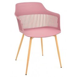 Pink/Beige Metal and Plastic Alcazaba Dining Chair, 58x56x83 cm