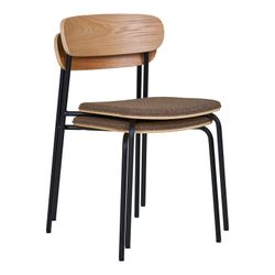 Chaise de salle à manger en bois de frêne naturel et marron, 51 x 47 x 77 cm | Estepona