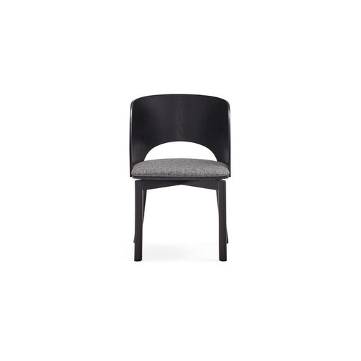 Schwarzer Esszimmerstuhl aus Holz, 49 x 53 x 77,5 cm | Damm
