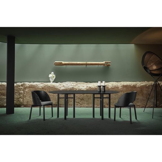 Schwarzer Esszimmerstuhl aus Holz, 49 x 53 x 77,5 cm | Damm