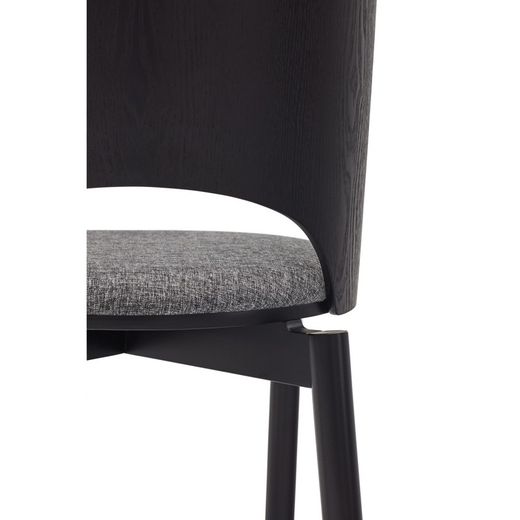Schwarzer Esszimmerstuhl aus Holz, 49 x 53 x 77,5 cm | Damm