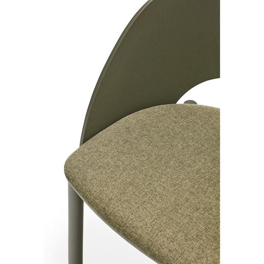 Olivgrüner Esszimmerstuhl aus Holz, 49 x 53 x 77,5 cm | Damm