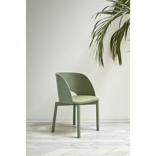 Olivgrüner Esszimmerstuhl aus Holz, 49 x 53 x 77,5 cm | Damm