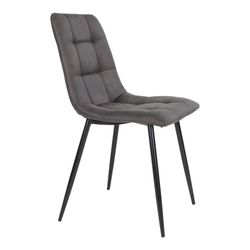 Chaise de salle à manger en microfibre gris foncé, 55 x 44 x 86 cm | Middelfart