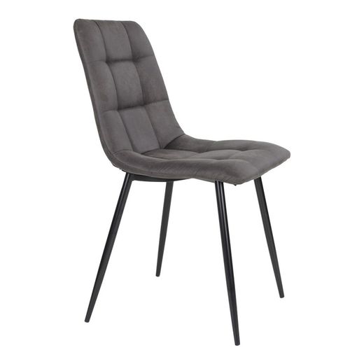Chaise de salle à manger en microfibre gris foncé, 55 x 44 x 86 cm | Middelfart