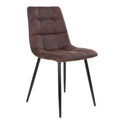 Chaise de salle à manger en microfibre marron foncé, 55 x 44 x 86 cm | Middelfart