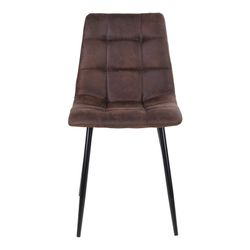 Chaise de salle à manger en microfibre marron foncé, 55 x 44 x 86 cm | Middelfart
