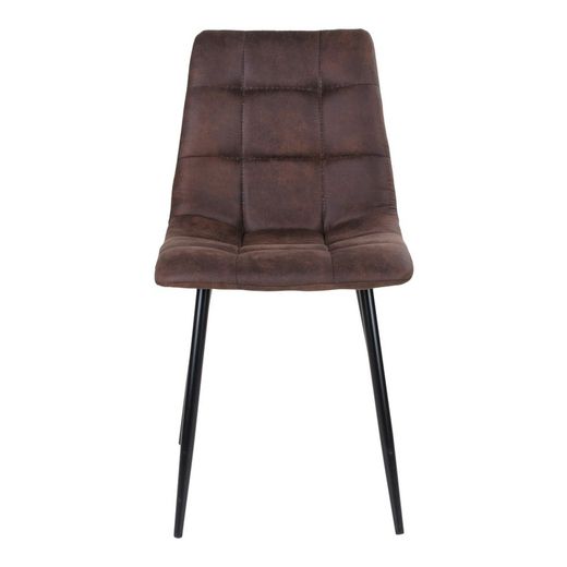 Chaise de salle à manger en microfibre marron foncé, 55 x 44 x 86 cm | Middelfart