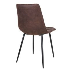 Chaise de salle à manger en microfibre marron foncé, 55 x 44 x 86 cm | Middelfart