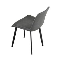 Silla de comedor de piel sintética en gris, 50 x 47 x 83 cm | Lis Cuir