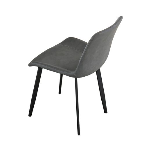 Silla de comedor de piel sintética en gris, 50 x 47 x 83 cm | Lis Cuir