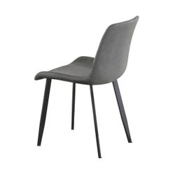 Silla de comedor de piel sintética en gris, 50 x 47 x 83 cm | Lis Cuir