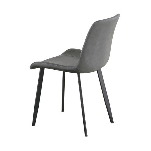 Silla de comedor de piel sintética en gris, 50 x 47 x 83 cm | Lis Cuir