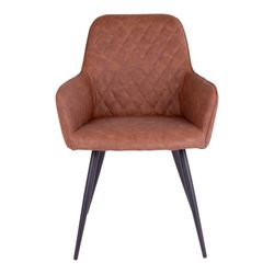 Sedia da pranzo in ecopelle marrone vintage, 65 x 57 x 87 cm | Porto