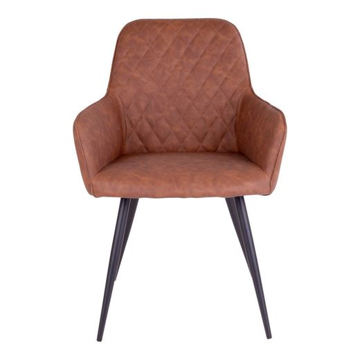 Faux Leather Dining Chair in Vintage Brown, 65 x 57 x 87 cm | Harbo