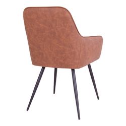 Faux Leather Dining Chair in Vintage Brown, 65 x 57 x 87 cm | Harbo