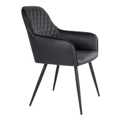 Chaise de salle à manger en simili cuir noir, 65 x 57 x 87 cm | Port