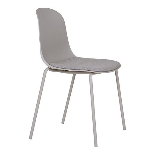 Chaise de salle à manger en plastique moulé gris, 53 x 50 x 85 cm | Madalena