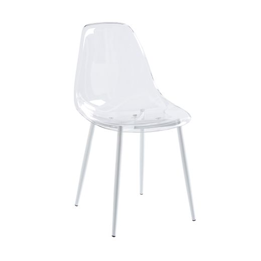 Silla de comedor de polietileno en transparente, 46,5 x 50 x 85 cm | Telma