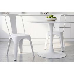 Silla de comedor de polipropileno en blanco, 45 x 45 x 85 cm | Vint