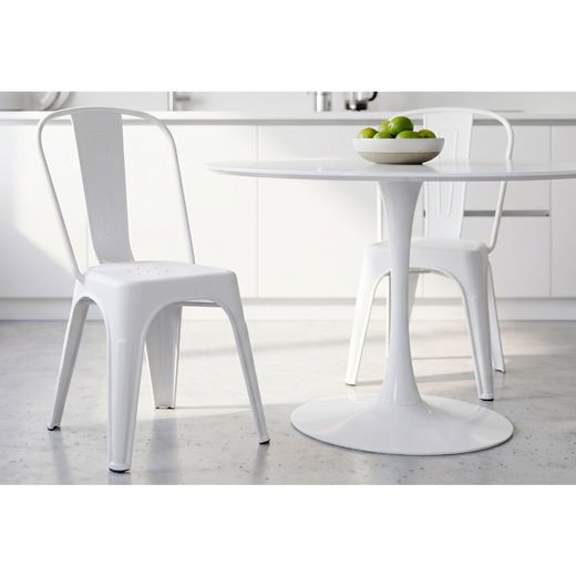 Silla de comedor de polipropileno en blanco, 45 x 45 x 85 cm | Vint