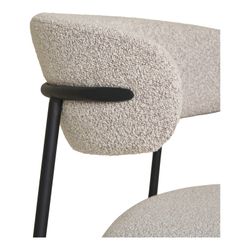 Bouclé fabric dining chair in sand, 59 x 55 x 79.5 cm | Mira