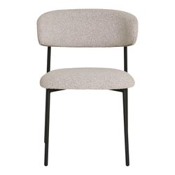 Bouclé fabric dining chair in sand, 59 x 55 x 79.5 cm | Mira