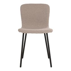 Bouclé fabric dining chair in beige, 52.5 x 44.5 x 76.5 cm | Halden