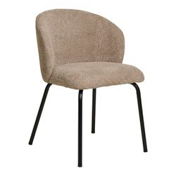 Beige bouclé fabric dining chair, 58 x 56 x 79 cm | Safira