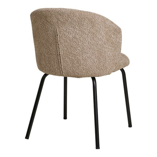 Beige bouclé fabric dining chair, 58 x 56 x 79 cm | Safira