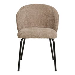 Beige bouclé fabric dining chair, 58 x 56 x 79 cm | Safira
