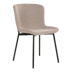 Beige bouclé fabric dining chair, 59 x 48 x 83 cm | Maceda