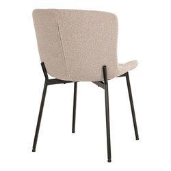 Beige bouclé fabric dining chair, 59 x 48 x 83 cm | Maceda