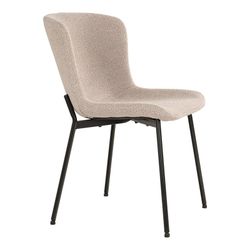 Beige bouclé fabric dining chair, 59 x 48 x 83 cm | Maceda