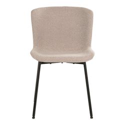 Beige bouclé fabric dining chair, 59 x 48 x 83 cm | Maceda