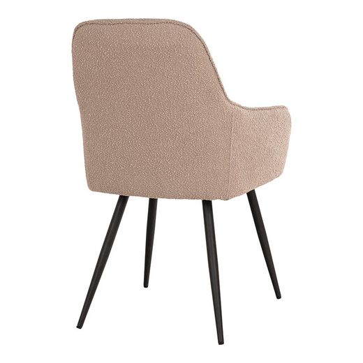 Bouclé fabric dining chair in beige, 65 x 57 x 87 cm | Harbo