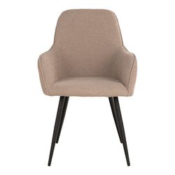 Cadeira de jantar em tecido bouclé bege, 65 x 57 x 87 cm | Porto