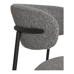 Bouclé fabric dining chair in grey, 59 x 55 x 79.5 cm | Mira