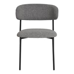 Bouclé fabric dining chair in grey, 59 x 55 x 79.5 cm | Mira