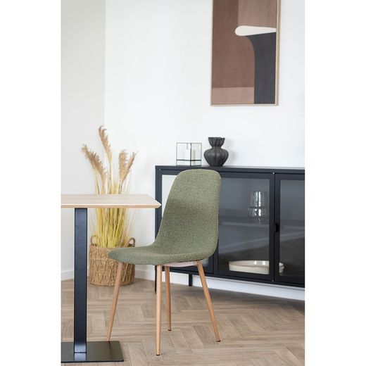 Green bouclé fabric dining chair, 54 x 44 x 88 cm | Stockholm