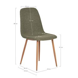 Green bouclé fabric dining chair, 54 x 44 x 88 cm | Stockholm