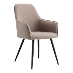 Stone-coloured polyester fabric dining chair, 65 x 57 x 87 cm | Harbo