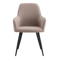 Stone-coloured polyester fabric dining chair, 65 x 57 x 87 cm | Harbo