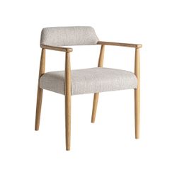 Silla de comedor de tejido de poliéster y madera de fresno en beige, 58 x 56 x 73 cm | Staple