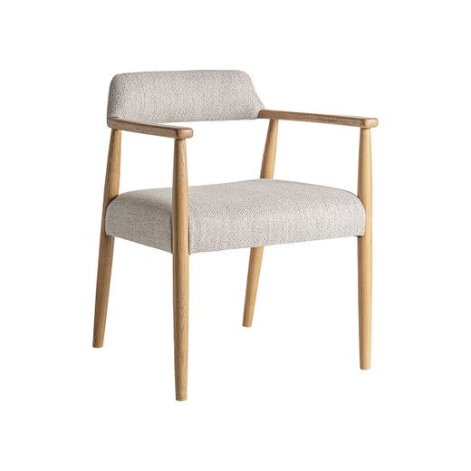 Silla de comedor de tejido de poliéster y madera de fresno en beige, 58 x 56 x 73 cm | Staple
