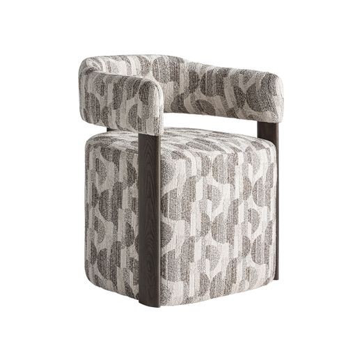Silla de comedor de tejido de poliéster y madera de fresno en gris, 61 x 57 x 74 cm | Najac