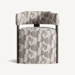 Silla de comedor de tejido de poliéster y madera de fresno en gris, 61 x 57 x 74 cm | Najac